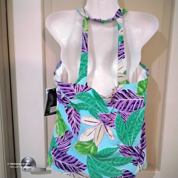 Real Bodies Real Solutions Tummy Thinner Breast Enhancing Tankini Top NWT 14 - Picture 2 of 3